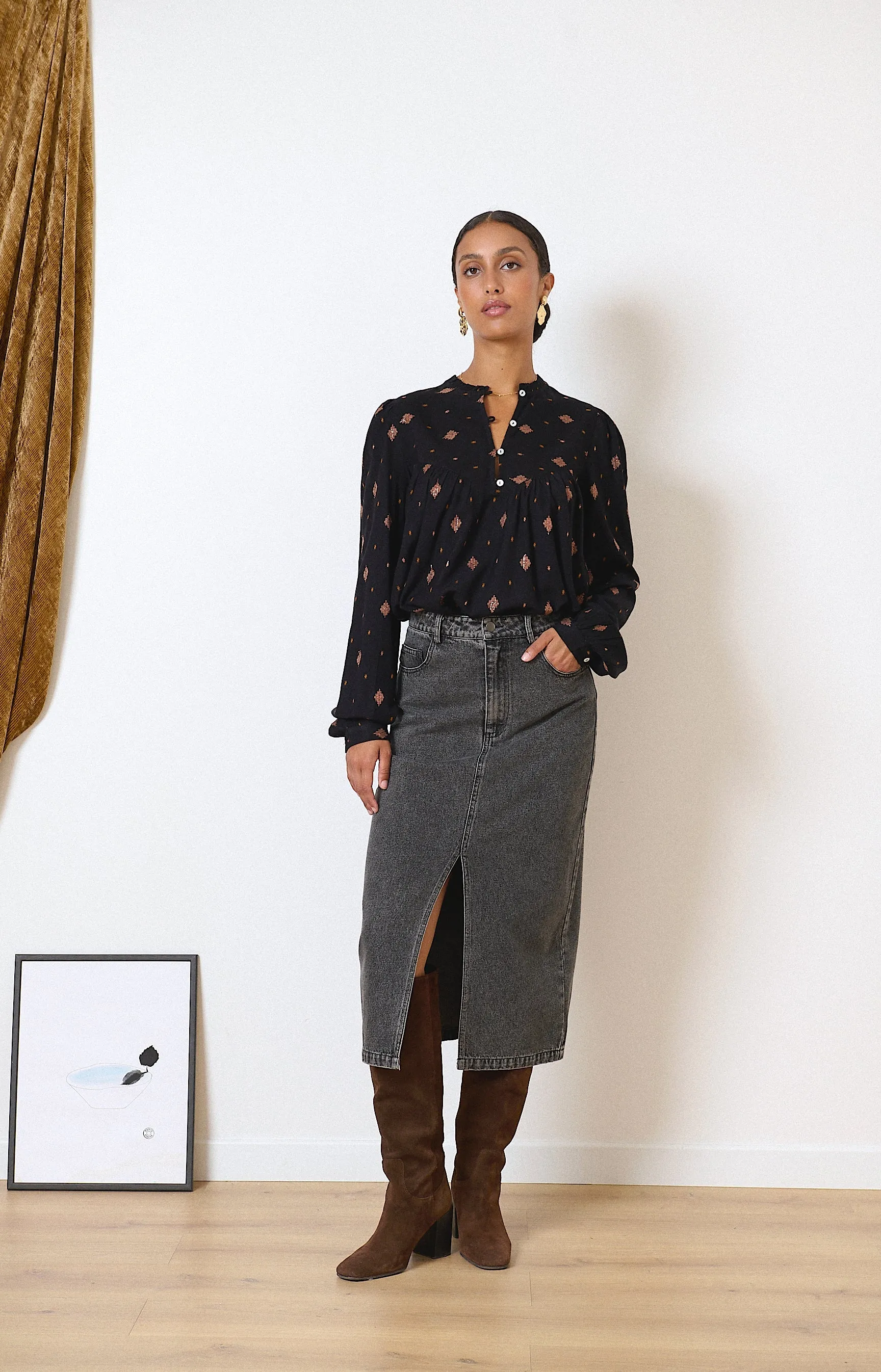 Blouse Perle Noire Vêtements_Garance