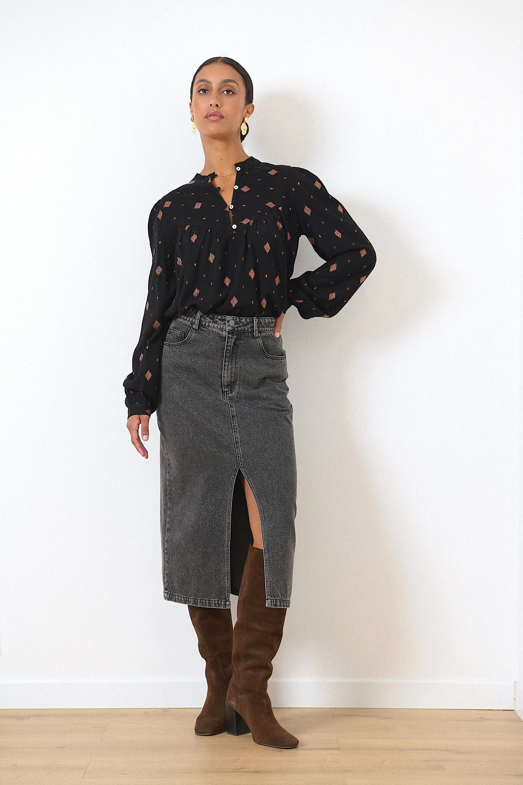 Blouse Perle Noire Vêtements_Garance