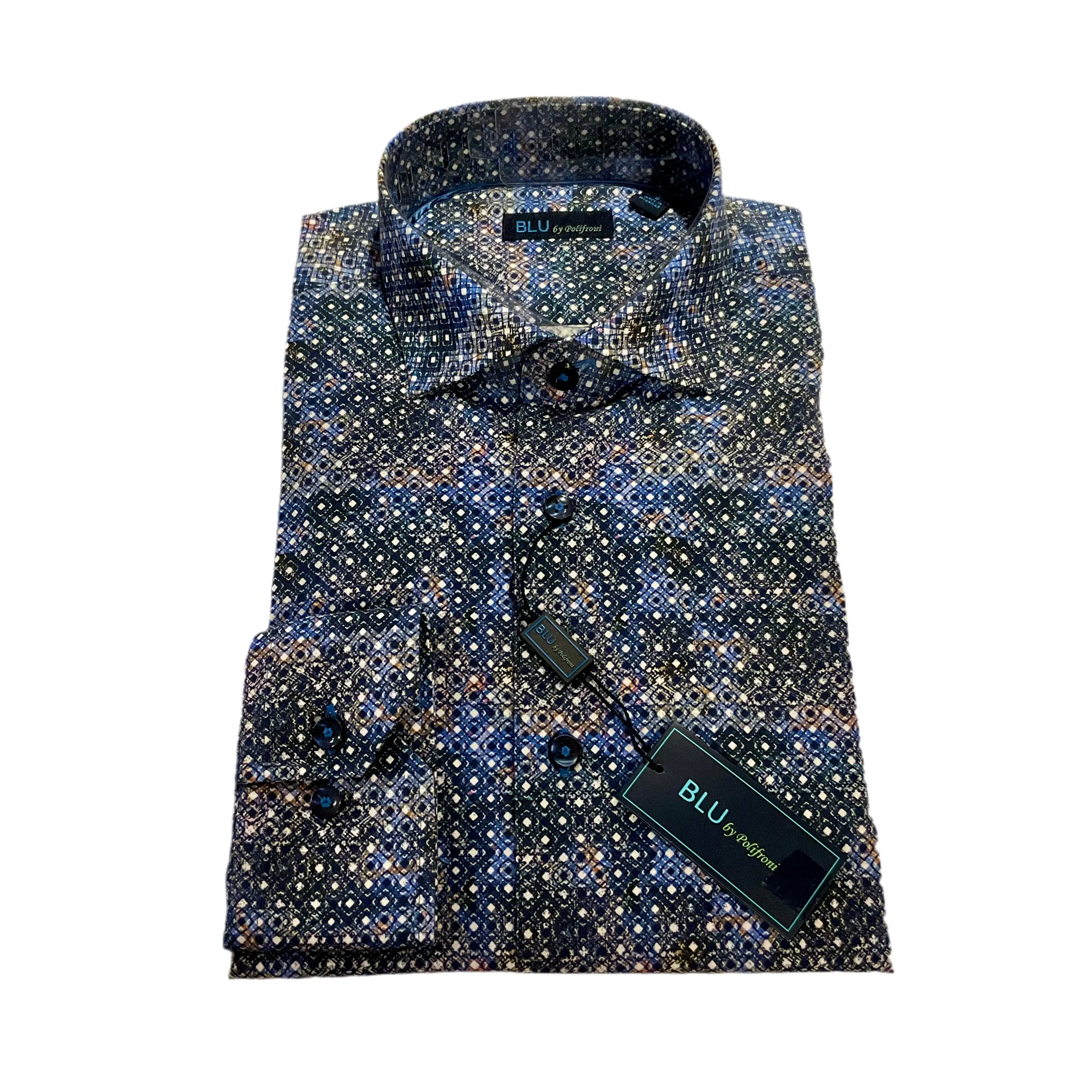 Blu LS Sportshirt en Coton Élasthanne