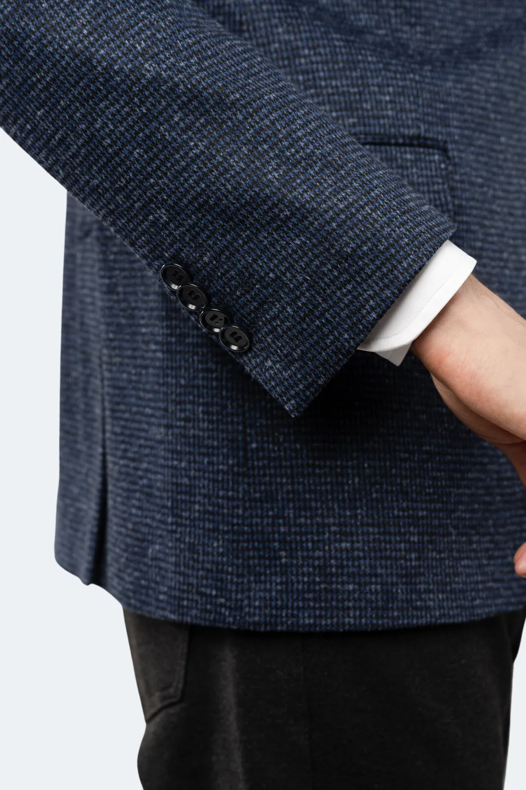 Veste de sport en pied-de-poule bleu et noir
