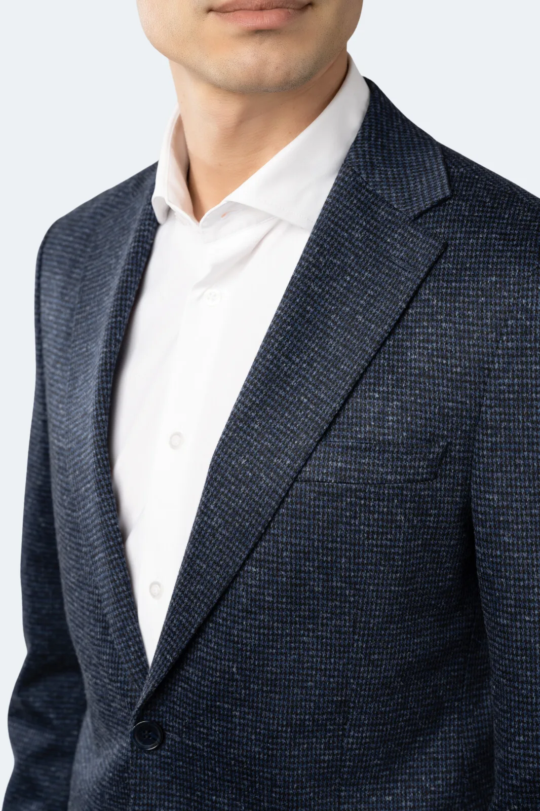 Veste de sport en pied-de-poule bleu et noir