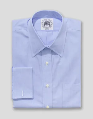 CHEMISE BLEUE END-ON-END À POIGNETS MOUSQUETAIRES