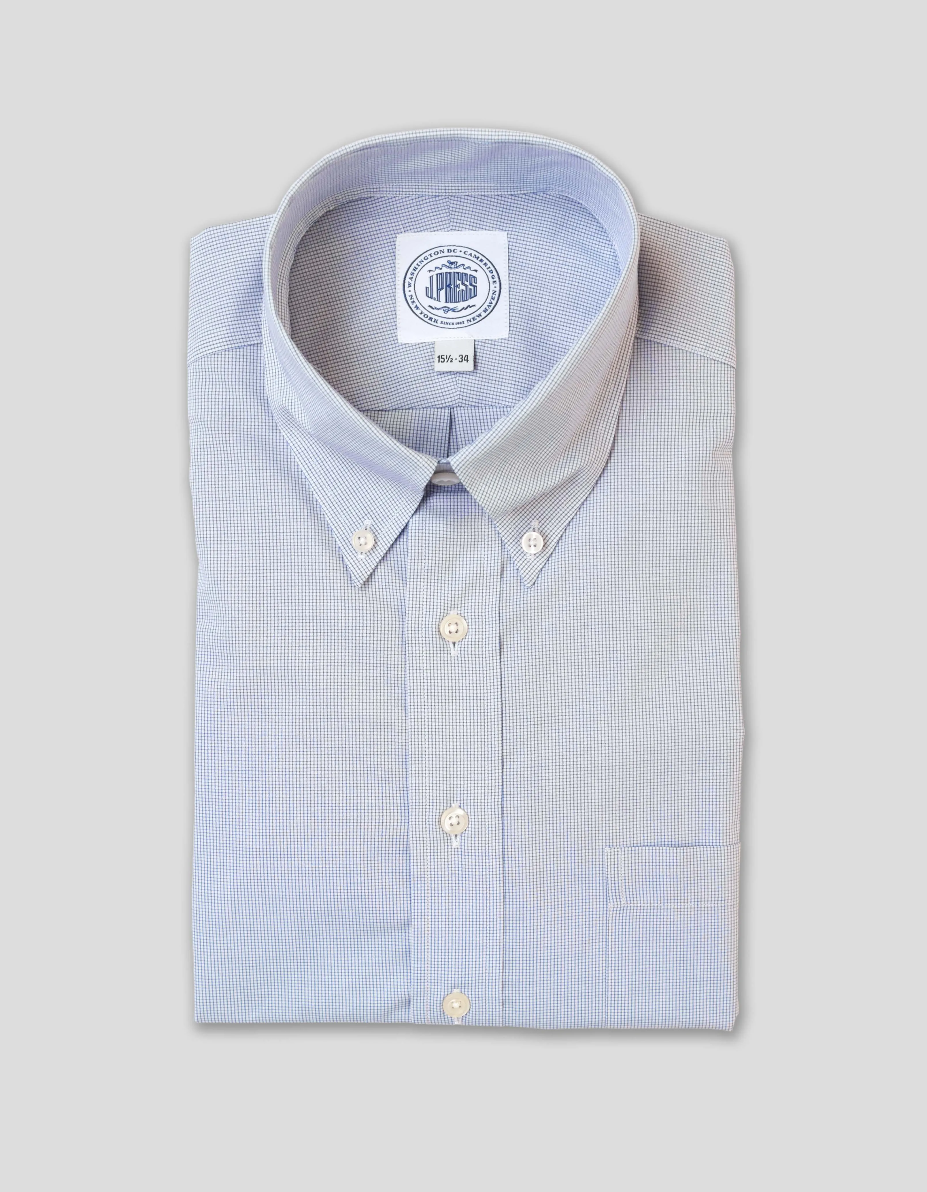 CHEMISE À BOUTONS MINI À CARREAUX BLEUE