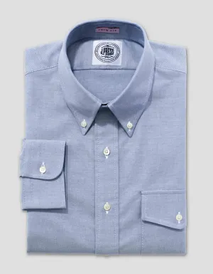 CHEMISE OXFORD BLEUE AVEC POCHE À RABAT - COUPE AJUSTÉE