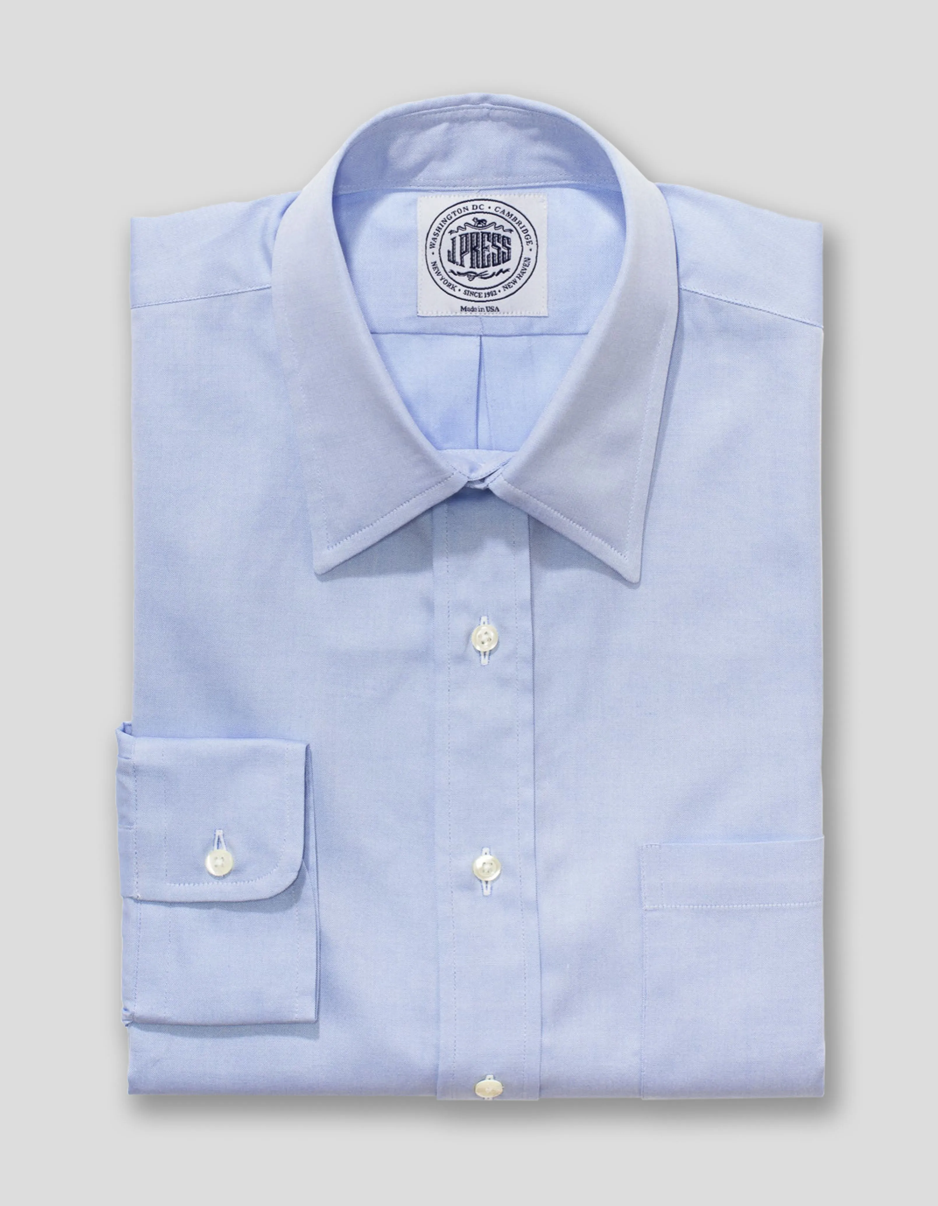 CHEMISE HABILLÉE À COL POINTU BLEUE