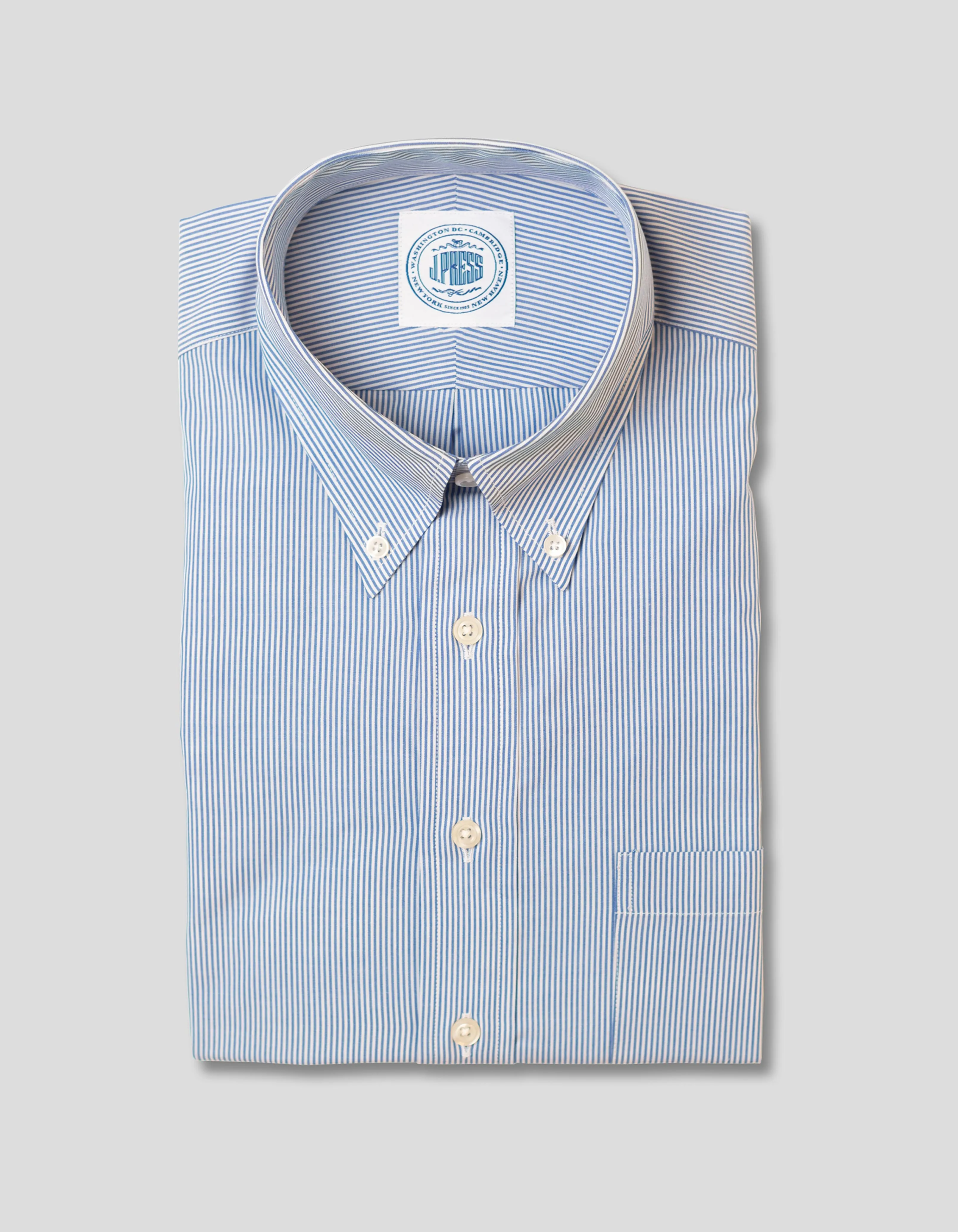 CHEMISE À RAYURES FINE BLEUE