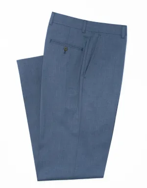 PANTALON EN LAINE TROPICALE BLEU