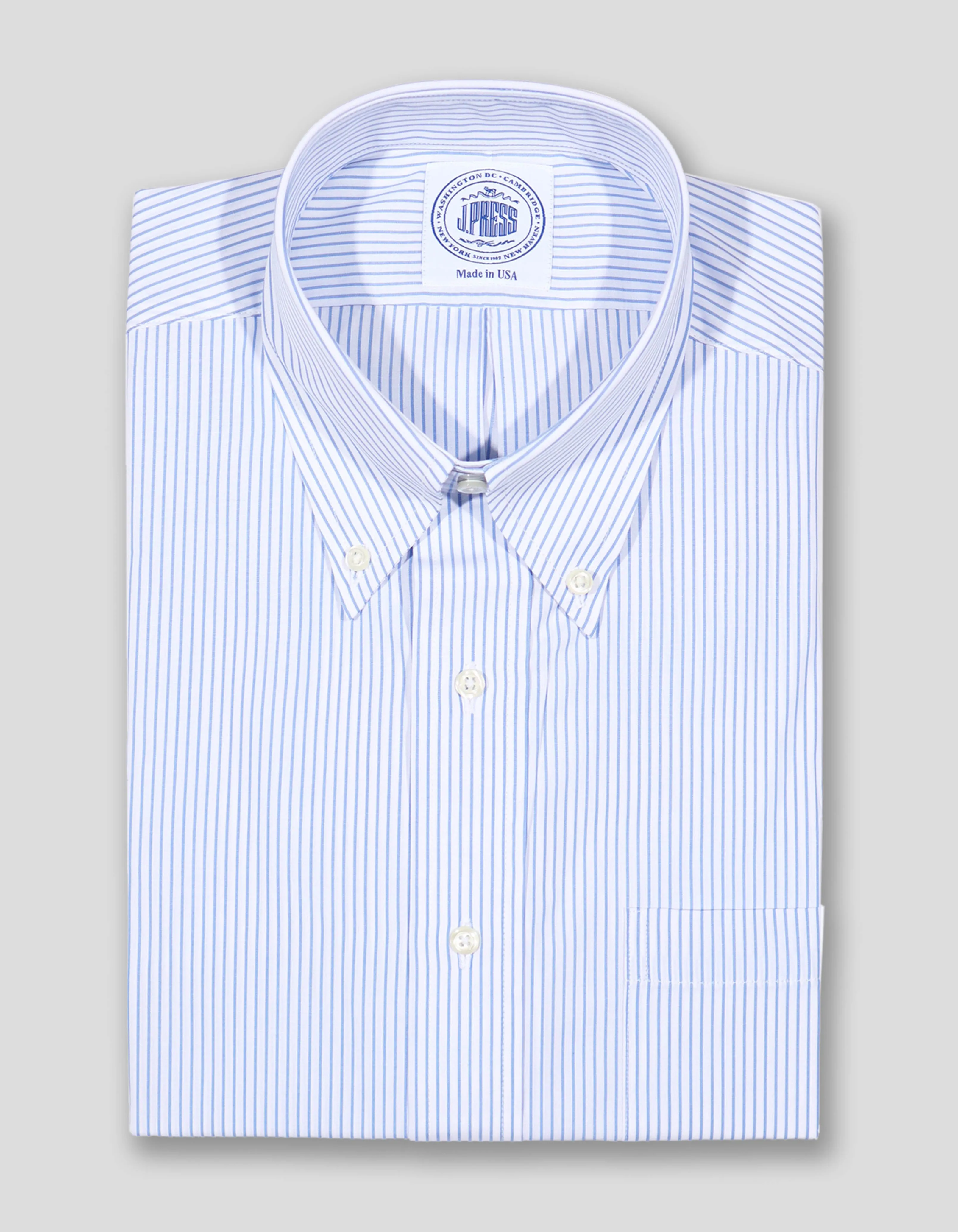 CHEMISE À RAYURES UNIVERSITAIRE BLEUE