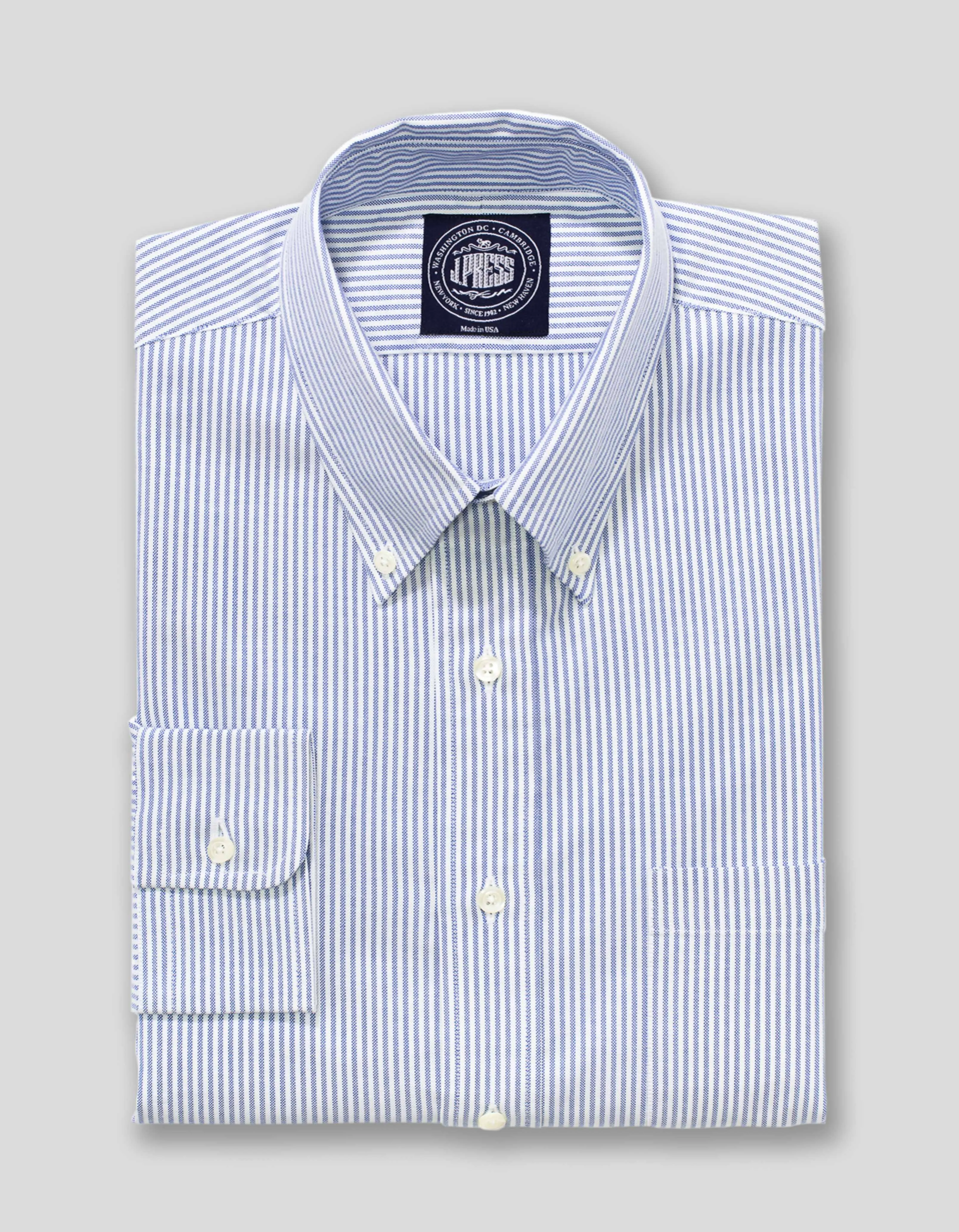 CHEMISE OXFORD BLEUE/BLANCHE - COUPE AJUSTÉE