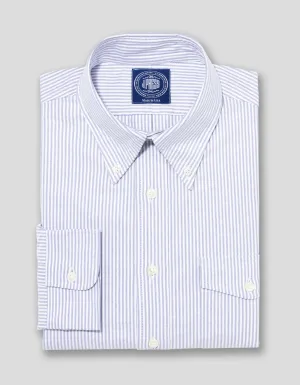 CHEMISE OXFORD BLEUE/BLANCHE AVEC POCHE À RABAT - COUPE CLASSIQUE