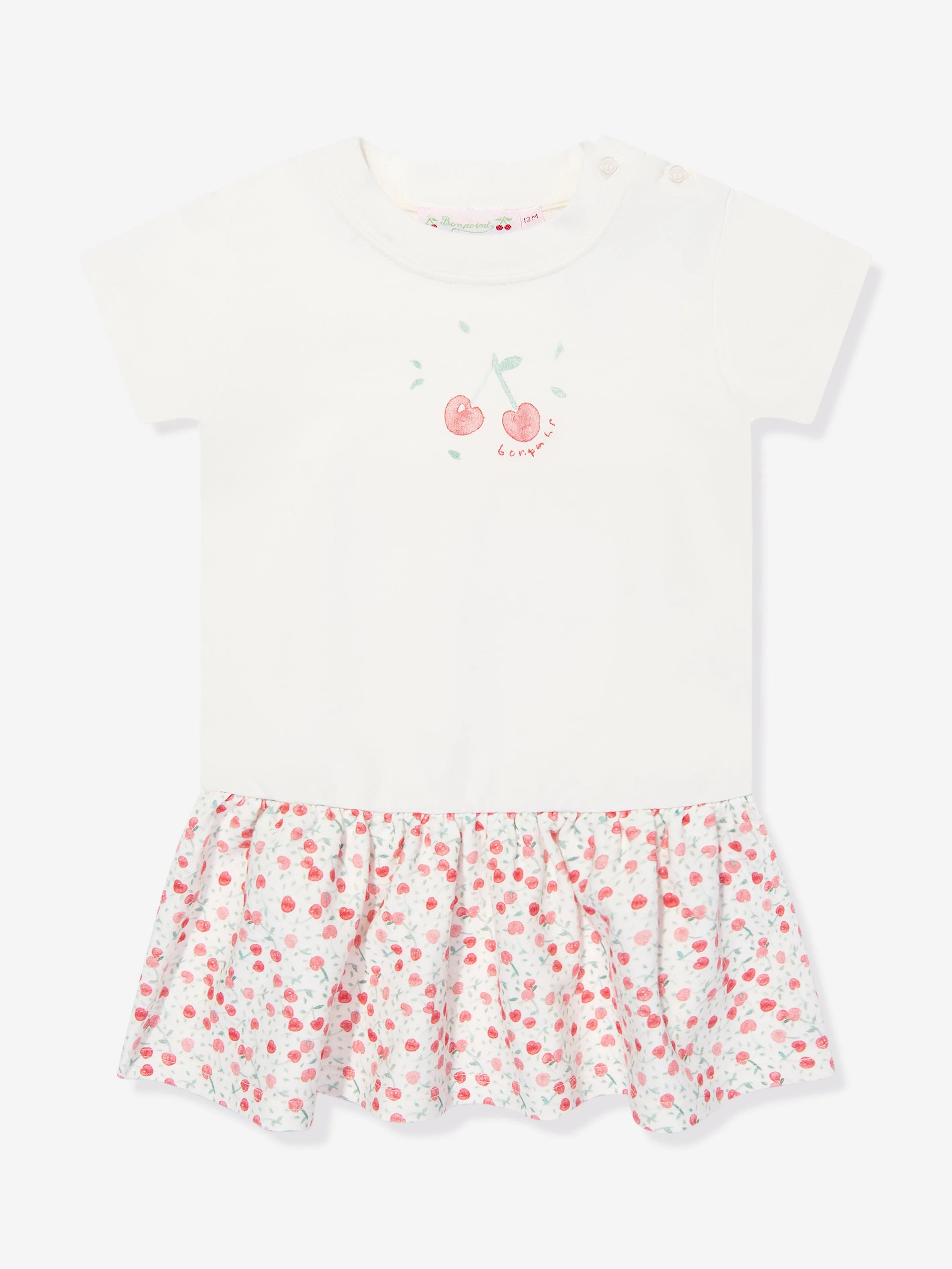 Robe t-shirt Felice pour bébé fille Bonpoint en blanc