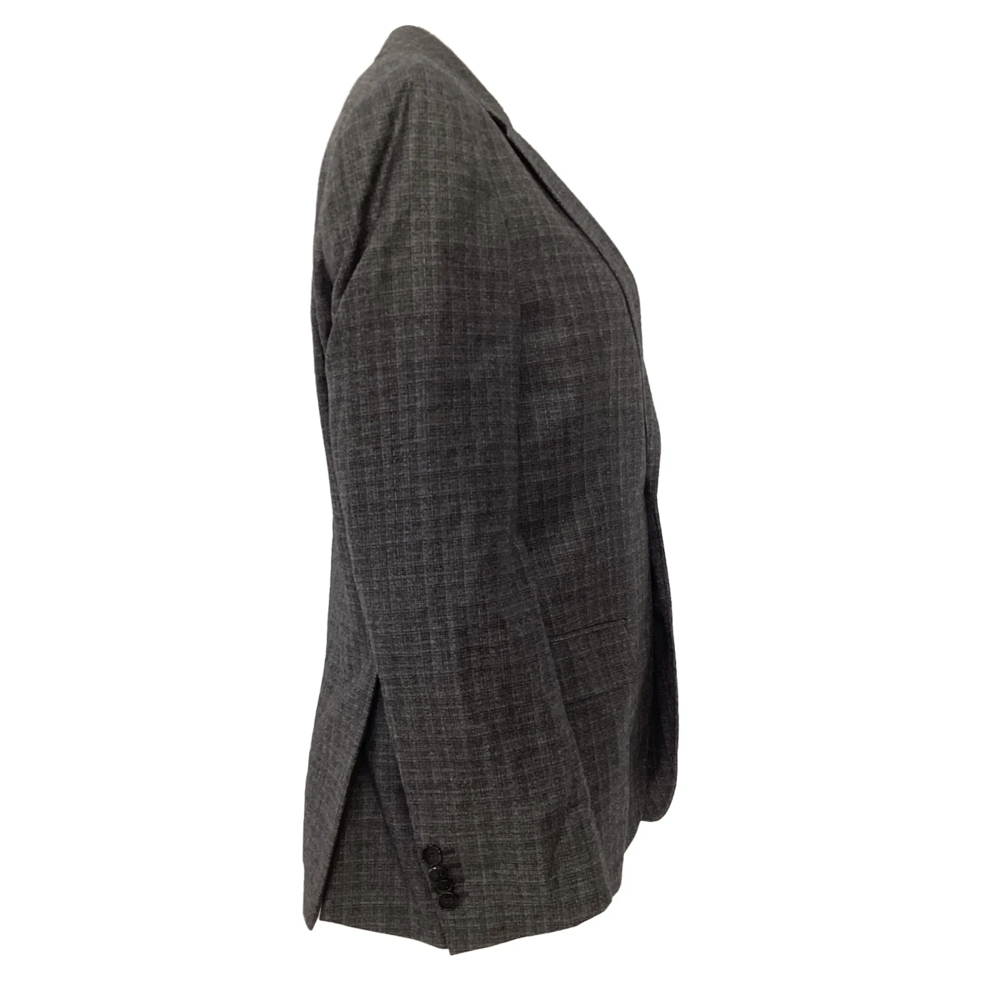 Veste croisée à un bouton en laine grise à carreaux Boss par Hugo Boss
