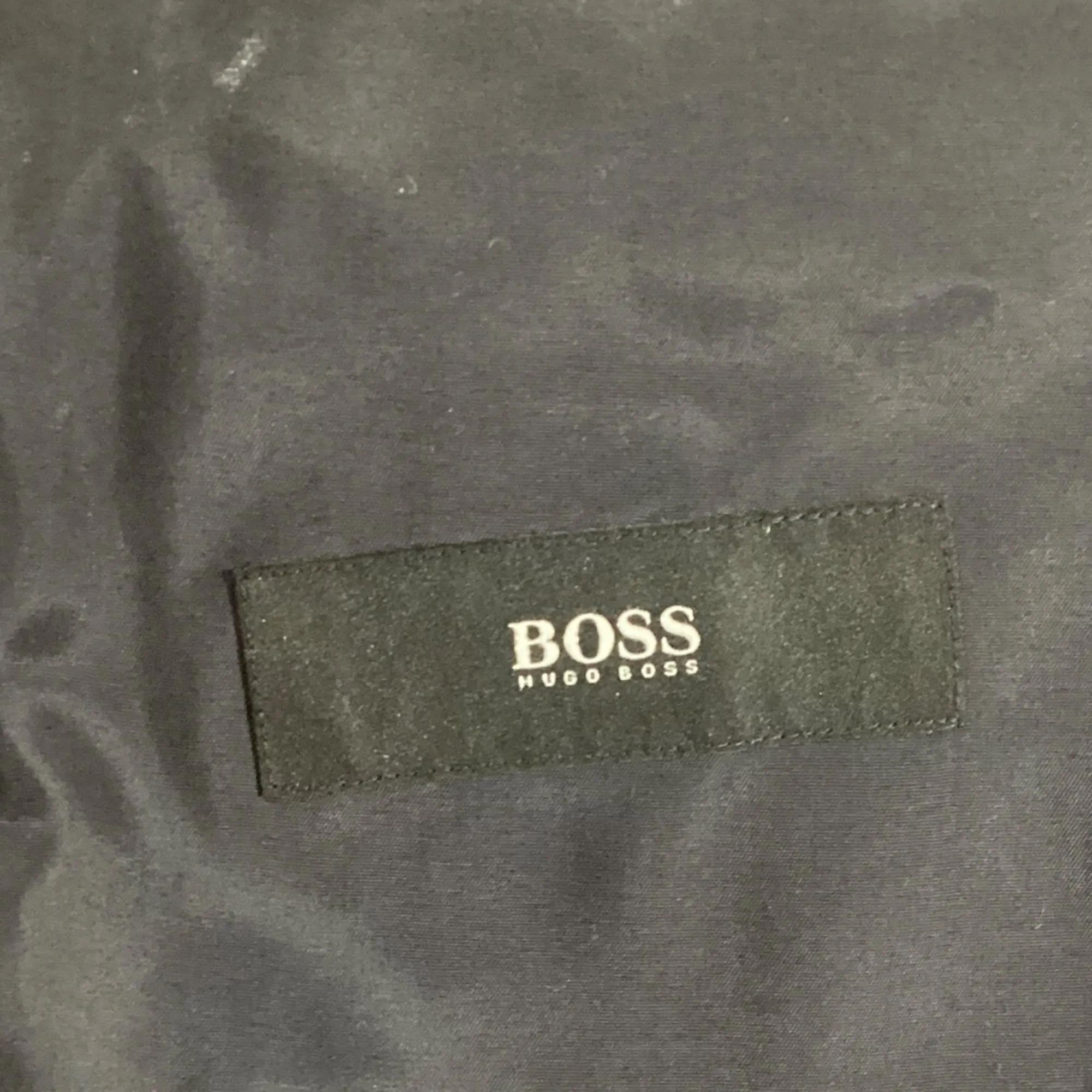 Veste croisée à un bouton en laine grise à carreaux Boss par Hugo Boss