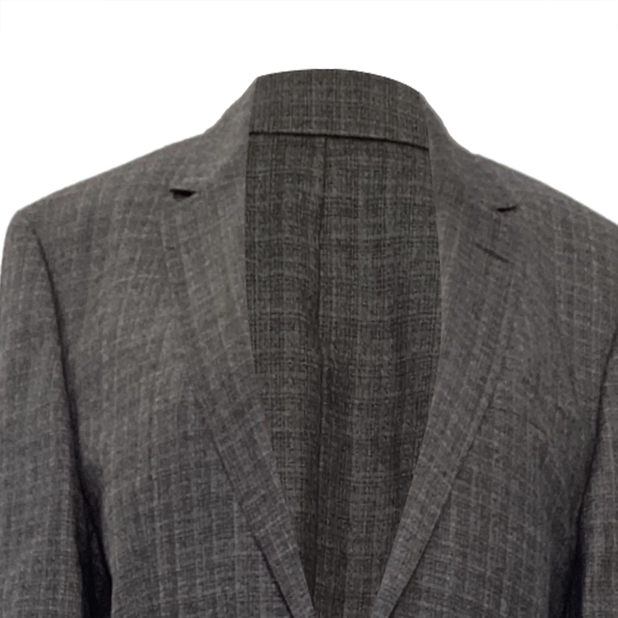 Veste croisée à un bouton en laine grise à carreaux Boss par Hugo Boss