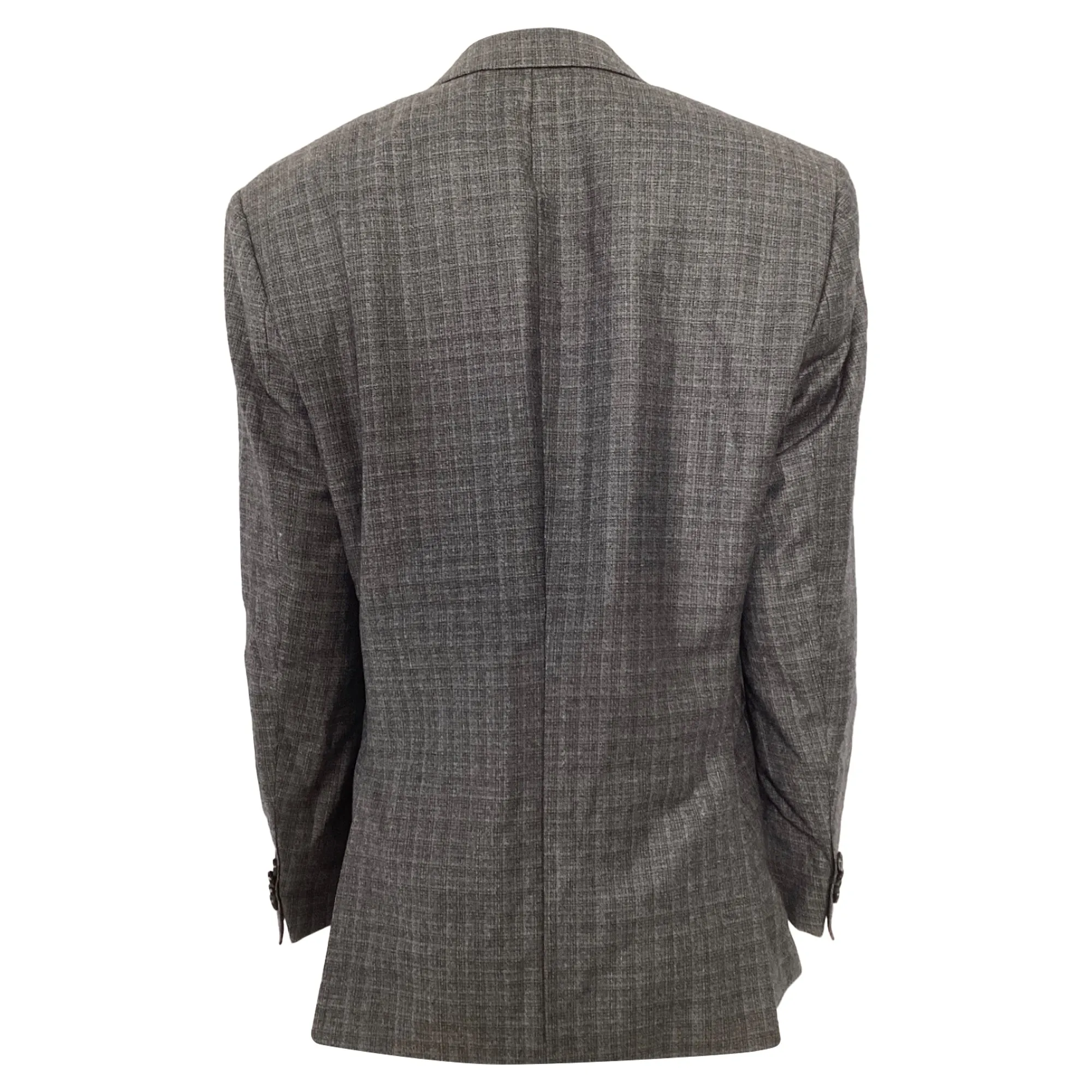 Veste croisée à un bouton en laine grise à carreaux Boss par Hugo Boss