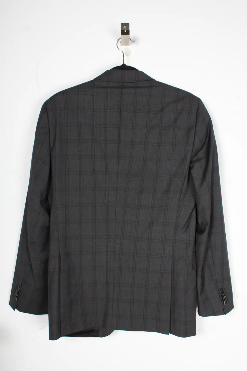 Costume sur mesure à carreaux Boss by Hugo Boss en laine grise, veste et pantalon