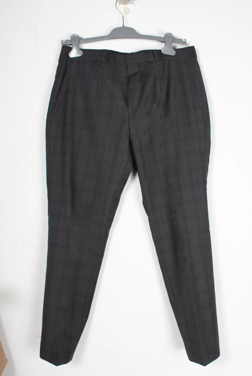 Costume sur mesure à carreaux Boss by Hugo Boss en laine grise, veste et pantalon