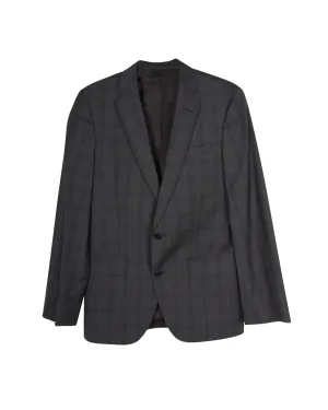 Costume sur mesure à carreaux Boss by Hugo Boss en laine grise, veste et pantalon