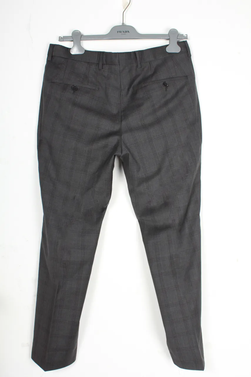 Costume sur mesure à carreaux Boss by Hugo Boss en laine grise, veste et pantalon