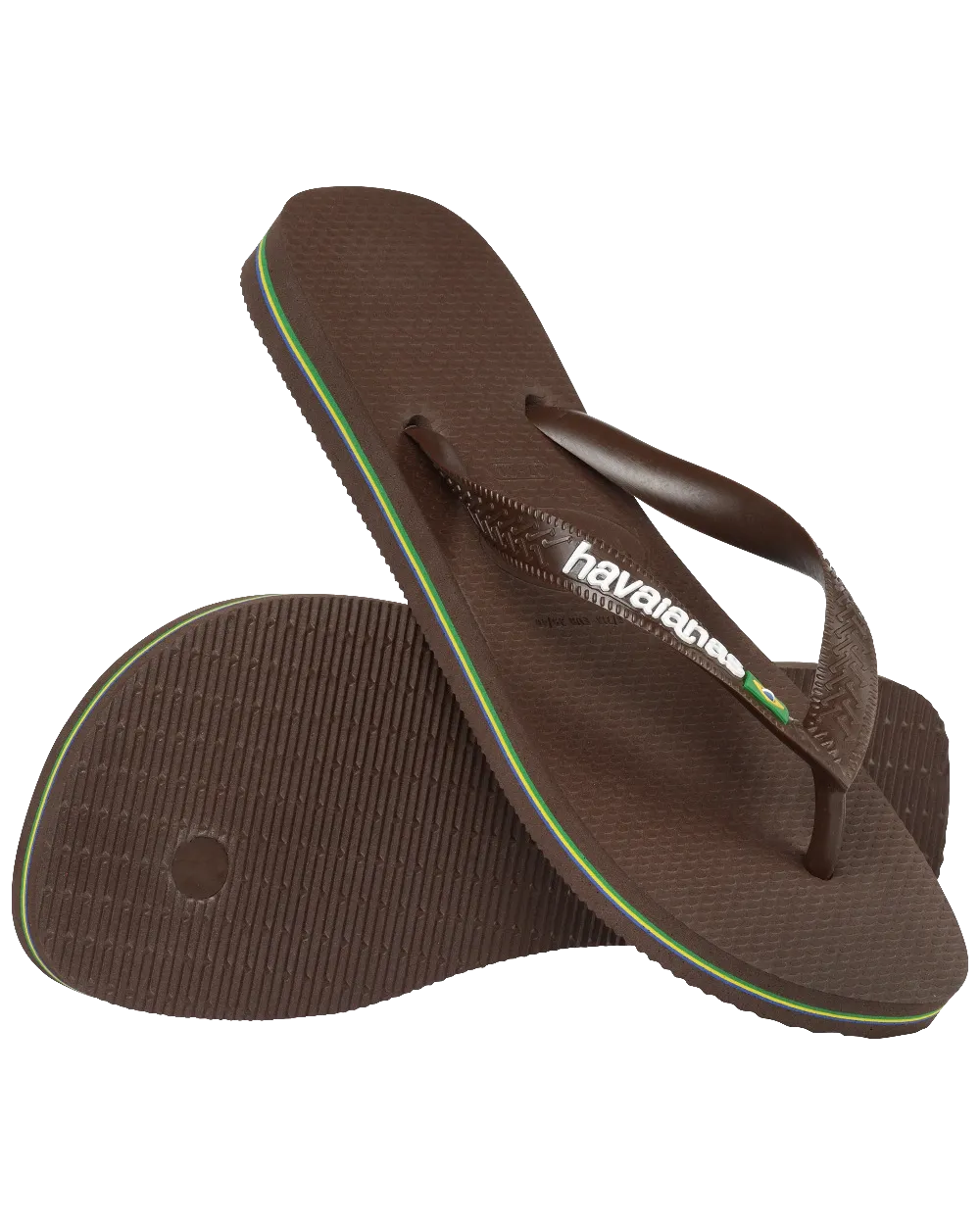 Tongues Brazil en Marron Foncé et Blanc