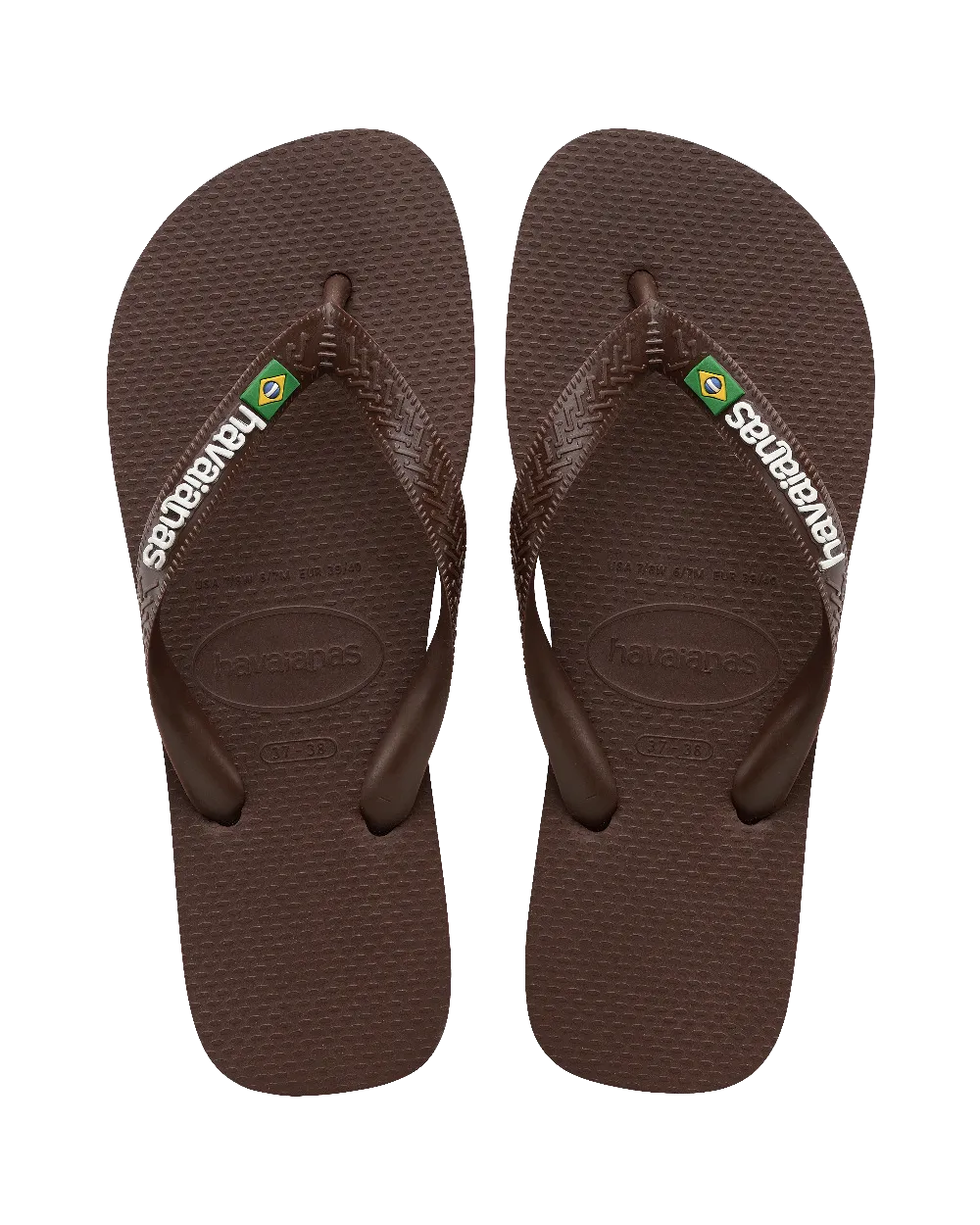 Tongues Brazil en Marron Foncé et Blanc