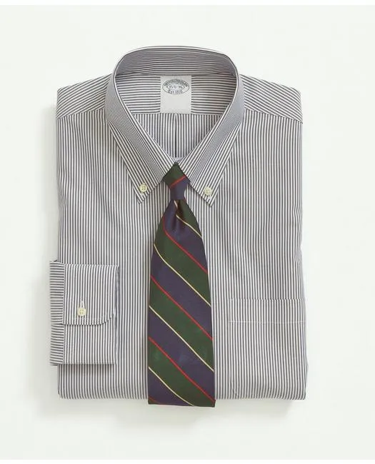 Brooks Brothers Chemise Homme Grandes Tailles en Coton Supima Élastique Sans Repassage Col Button-Down Pinpoint Bleu Marine Brooks Brothers