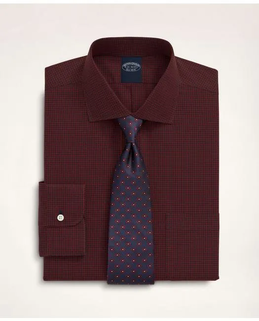 Brooks Brothers Chemise habillée extensible pour hommes grande taille rouge foncé Brooks Brothers