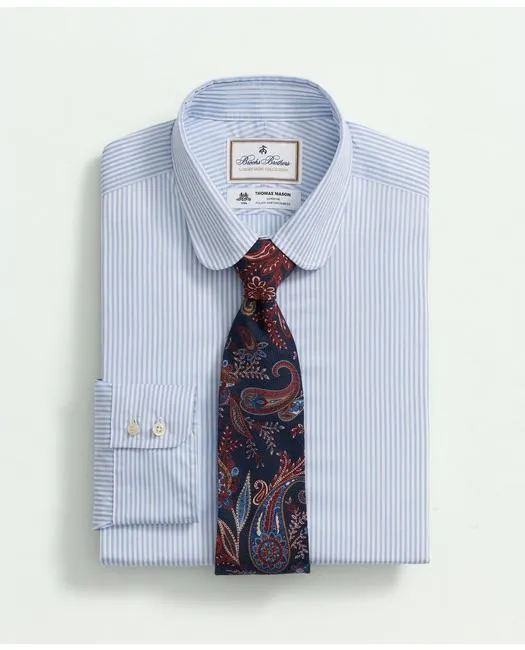 Brooks Brothers Homme X Thomas Mason Coton Poplin Col Club Bleu Clair Brooks Brothers