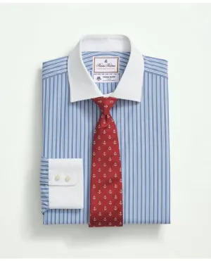 Brooks Brothers Homme X Thomas Mason Coton Poplin Col Anglais Bleu Brooks Brothers