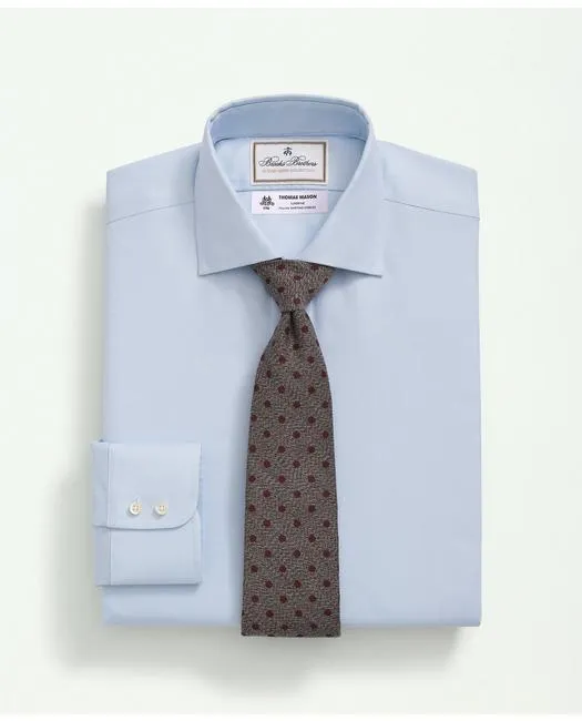 Brooks Brothers Chemise habillée pour homme en popeline de coton X Thomas Mason à col anglais bleu clair Brooks Brothers