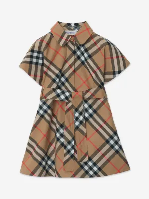 Robe Giulietta à carreaux Burberry pour bébé fille en beige