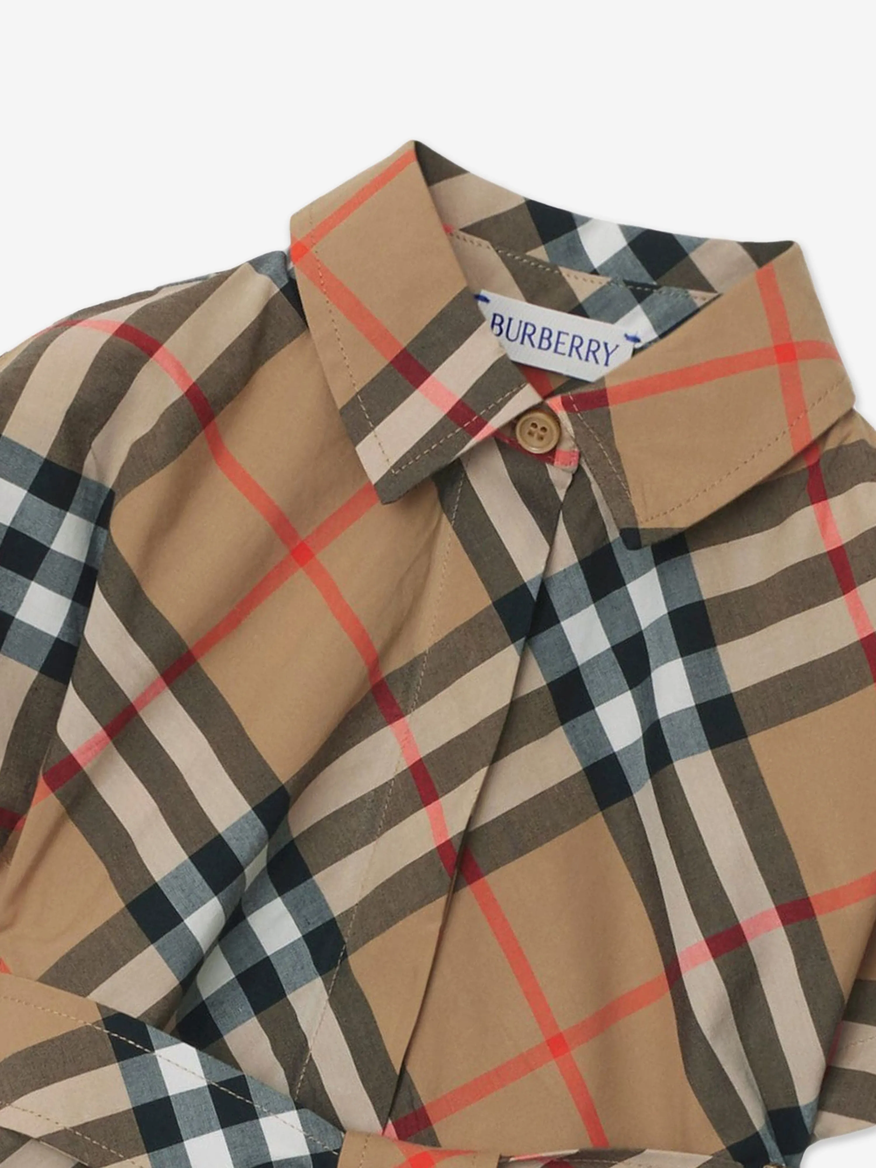 Robe Giulietta à carreaux Burberry pour bébé fille en beige