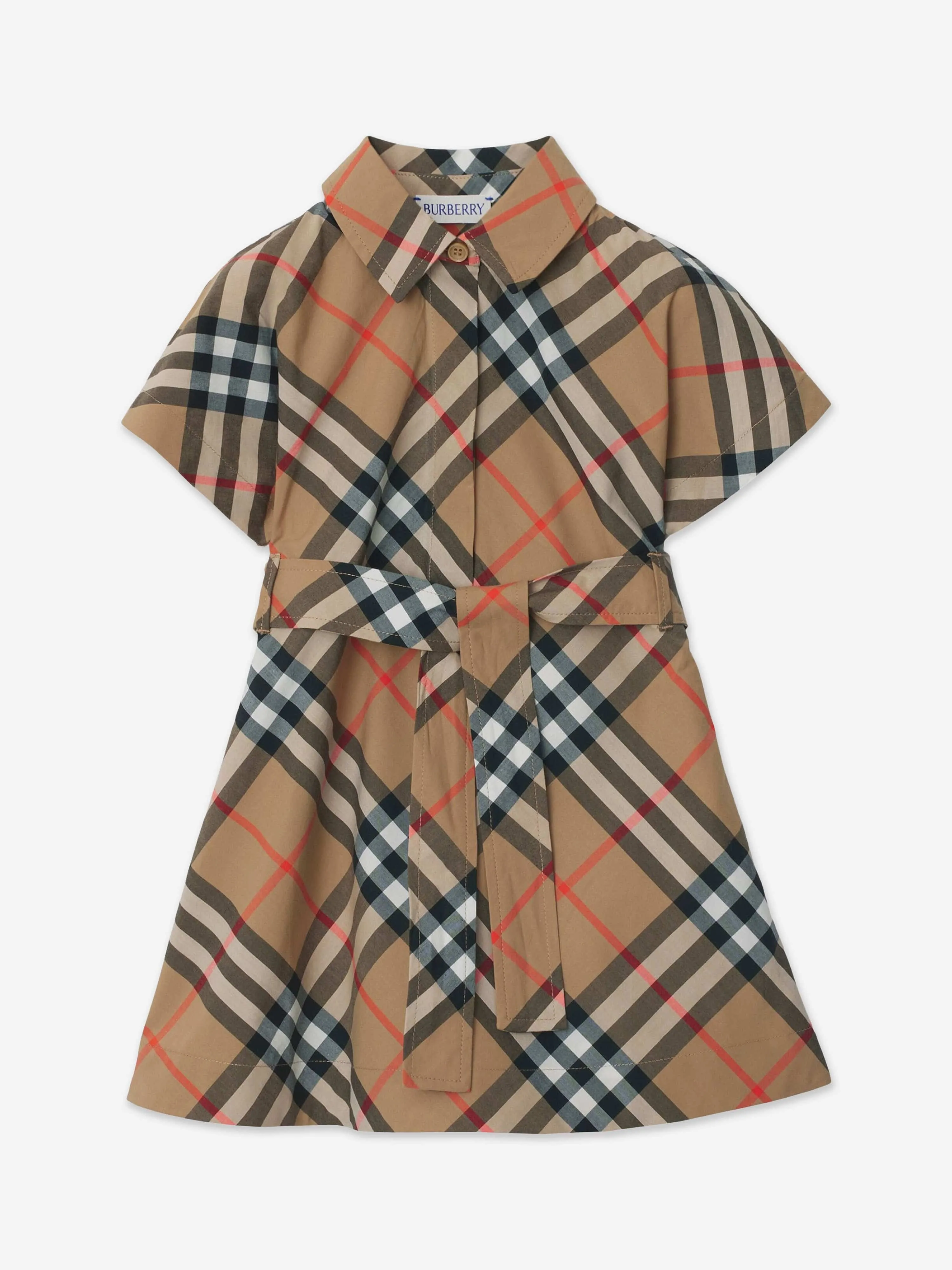 Robe Giulietta à carreaux Burberry pour bébé fille en beige