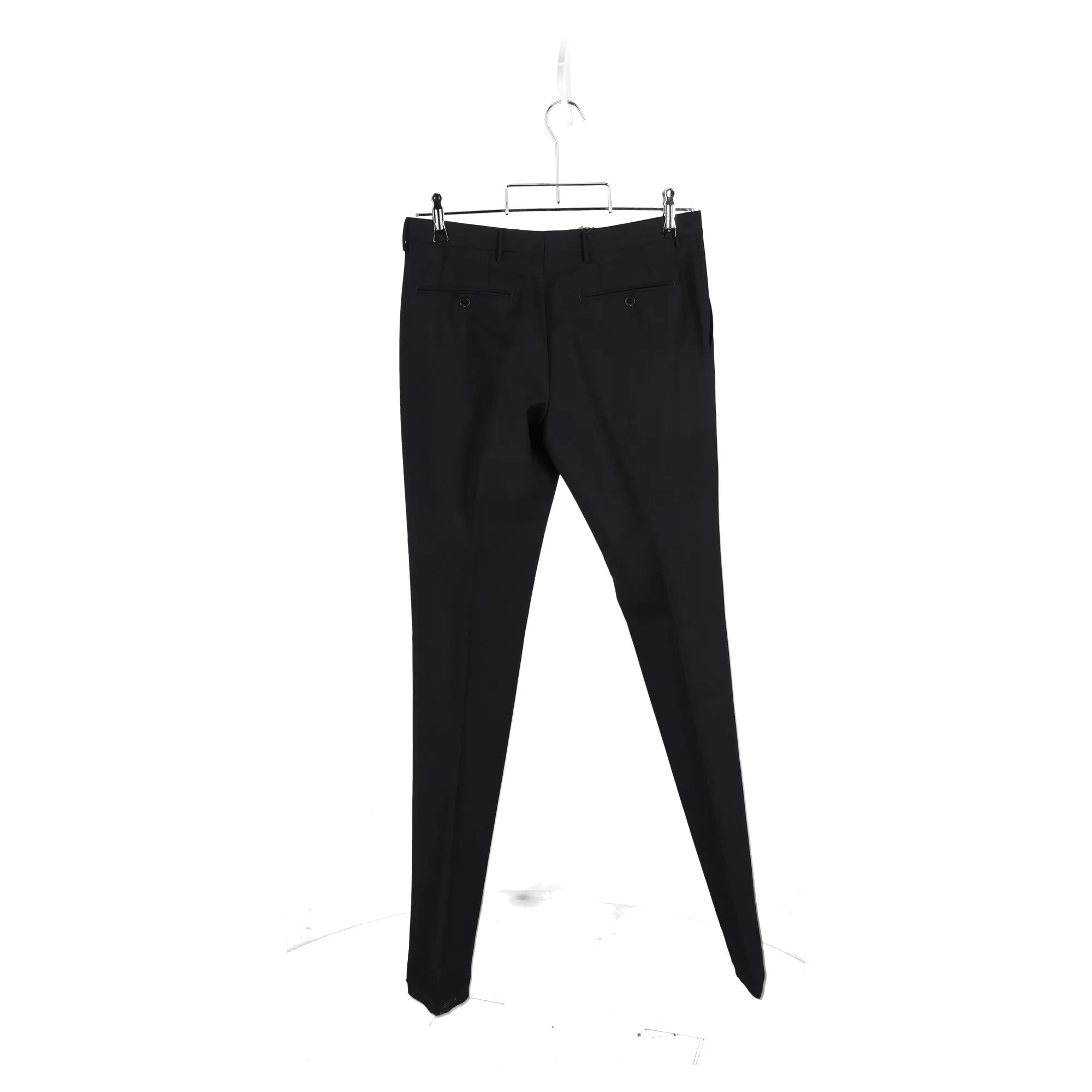 Pantalon droit Burberry à mi-taille en laine noire