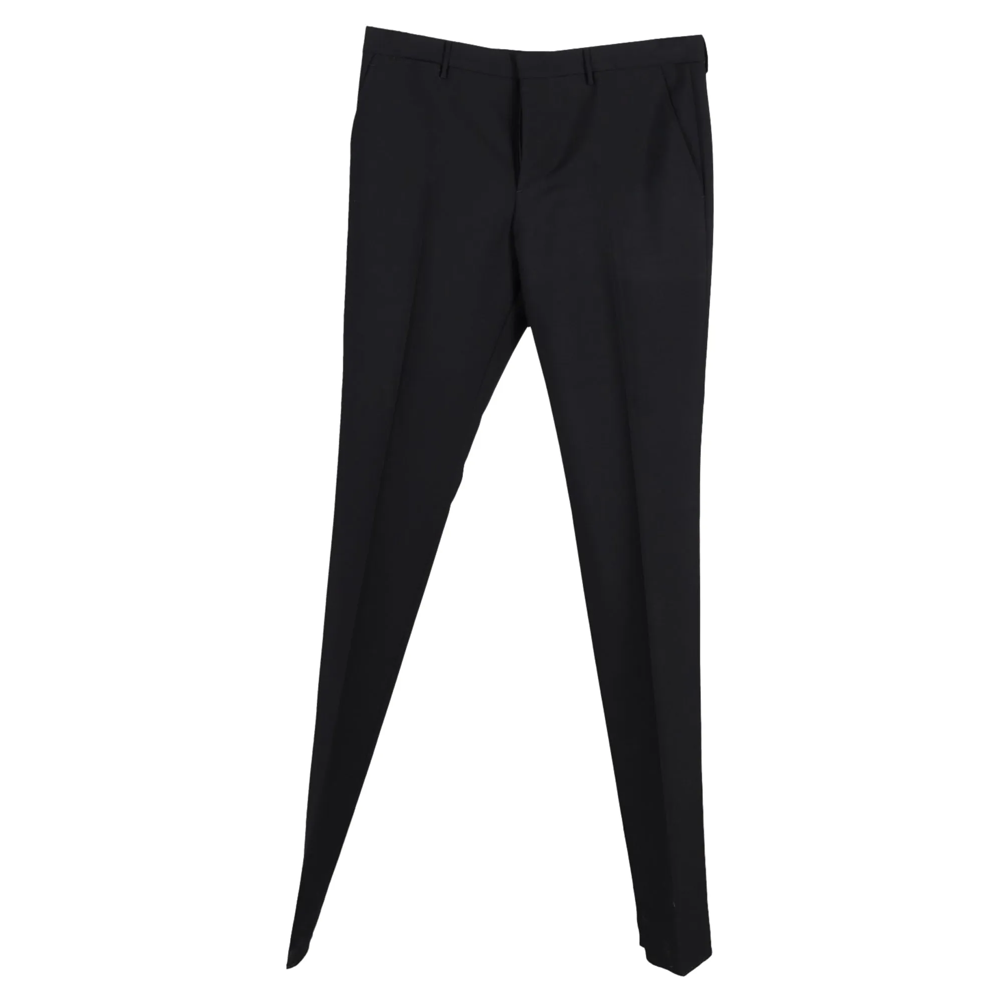 Pantalon droit Burberry à mi-taille en laine noire