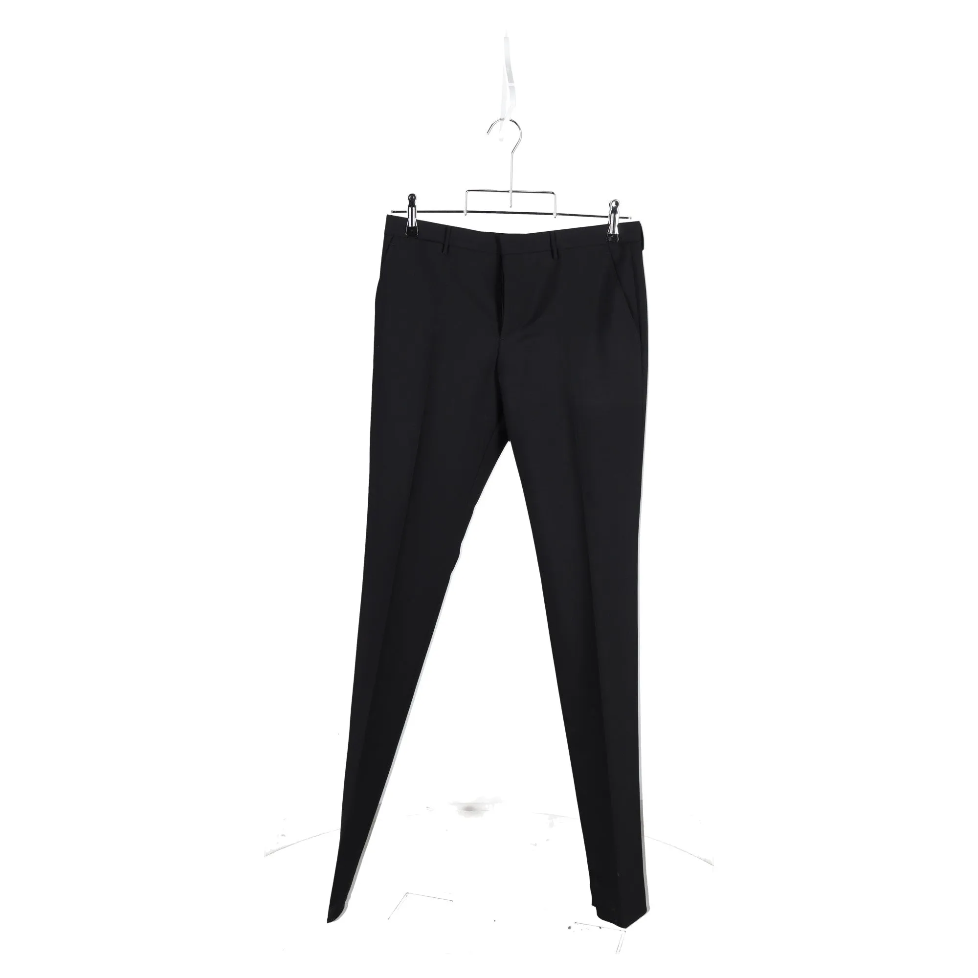 Pantalon droit Burberry à mi-taille en laine noire