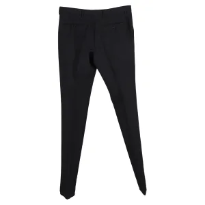 Pantalon droit Burberry à mi-taille en laine noire