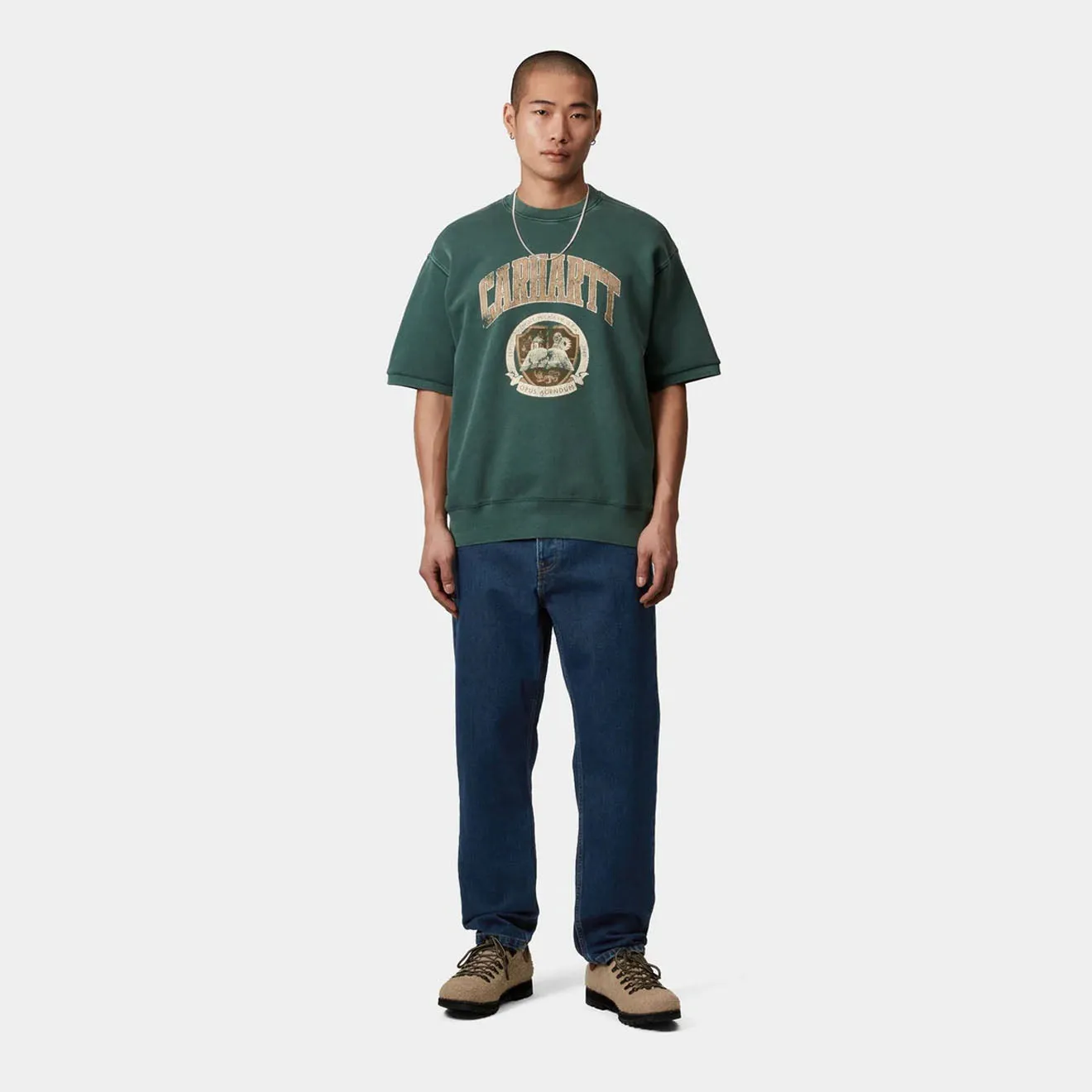 Carhartt WIP Pantalon Newel Bleu Lavé à Pierre