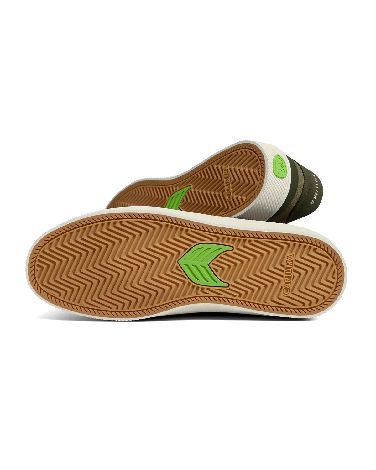 Chaussures Cariuma Luan Pro en Suédine Vert Olive et Ivoire