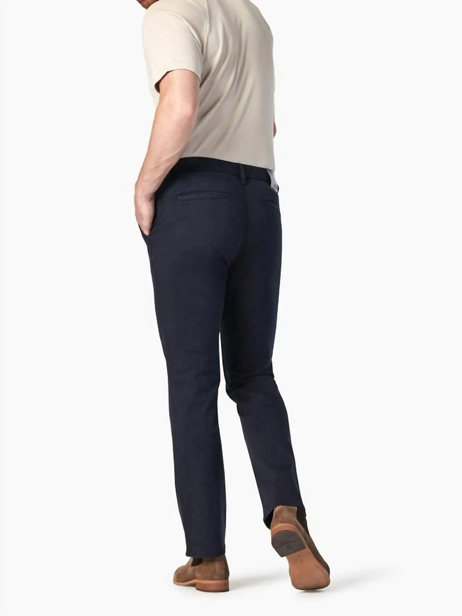 Charisma Pantalon Chino Droit Détendu En Sergé Bleu Marine