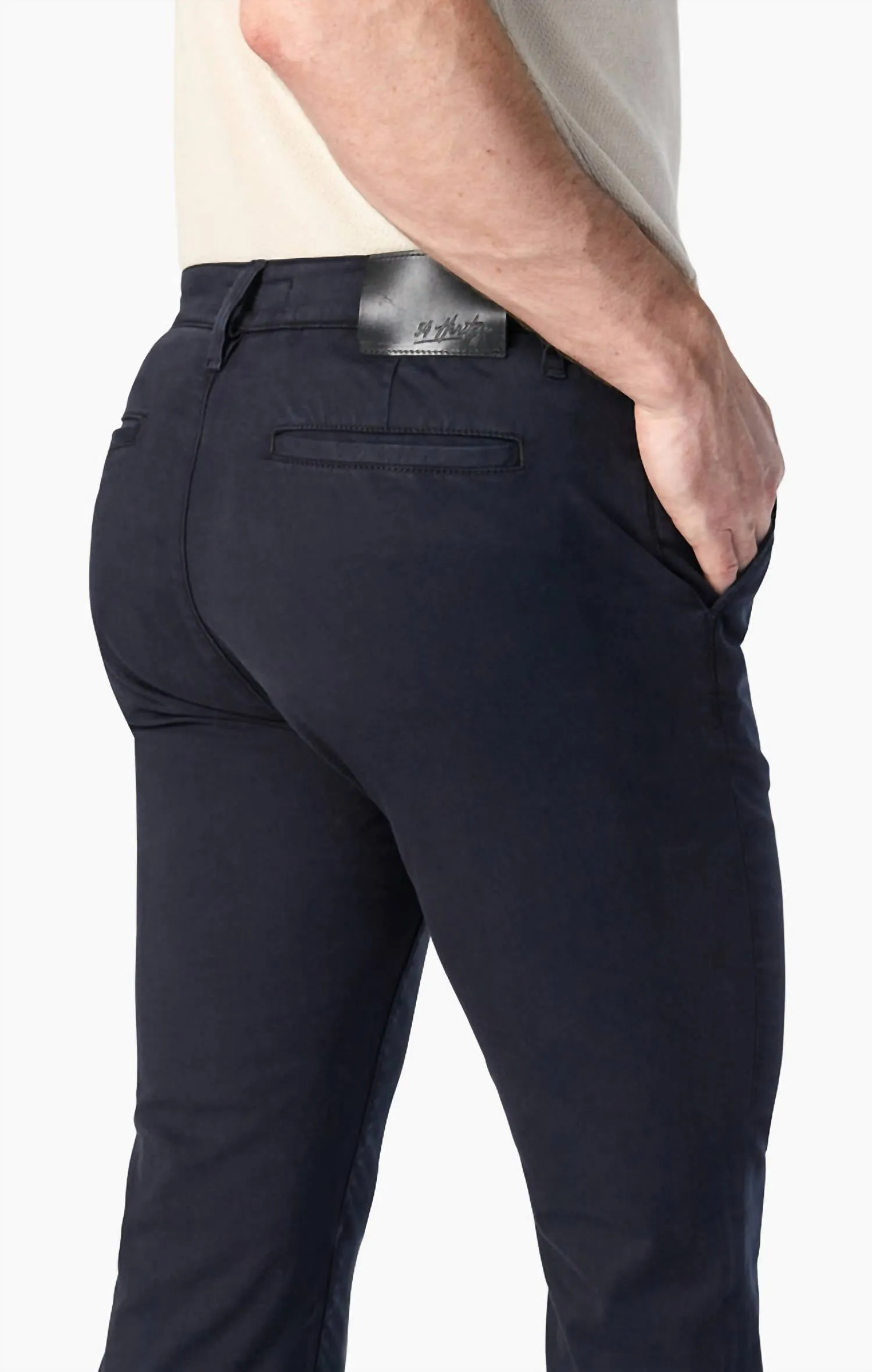 Charisma Pantalon Chino Droit Détendu En Sergé Bleu Marine