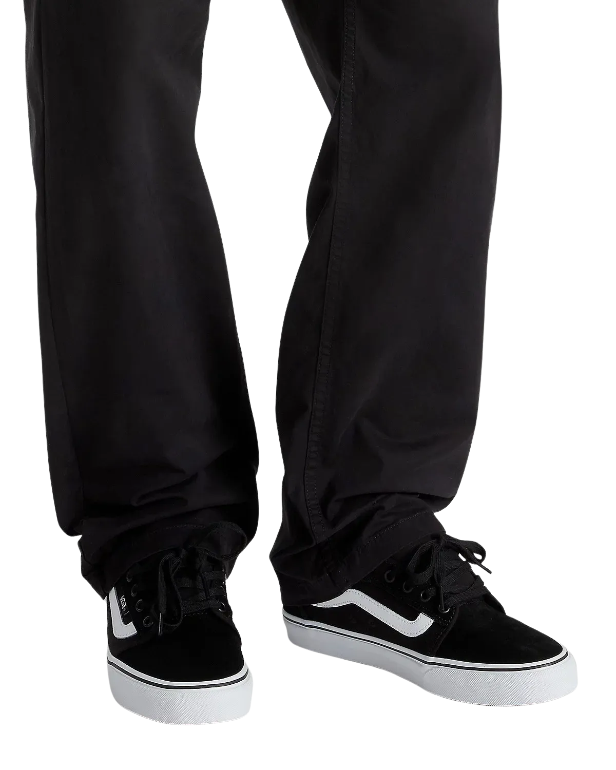 Chaussures Chukka Basses à Bandes Latérales en Noir et Blanc