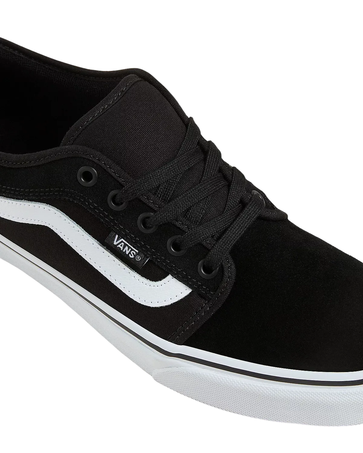 Chaussures Chukka Basses à Bandes Latérales en Noir et Blanc