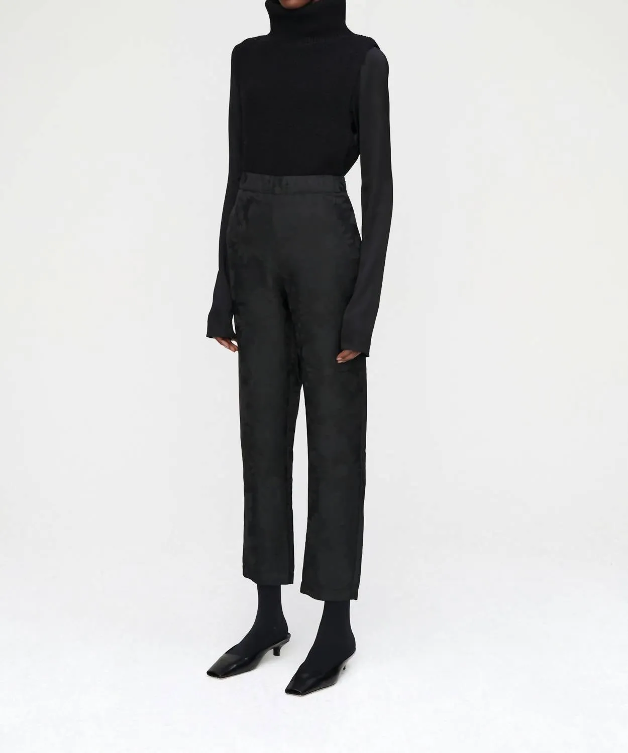 Pantalon Cleo en Jacquard Noir