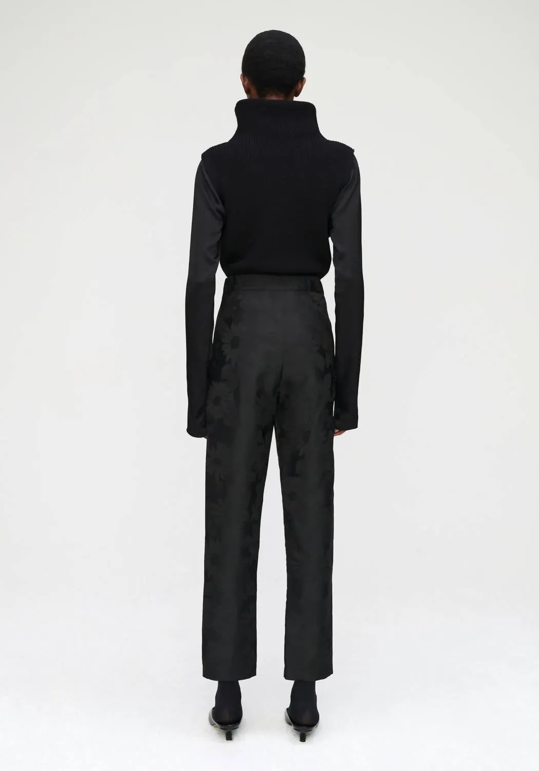 Pantalon Cleo en Jacquard Noir