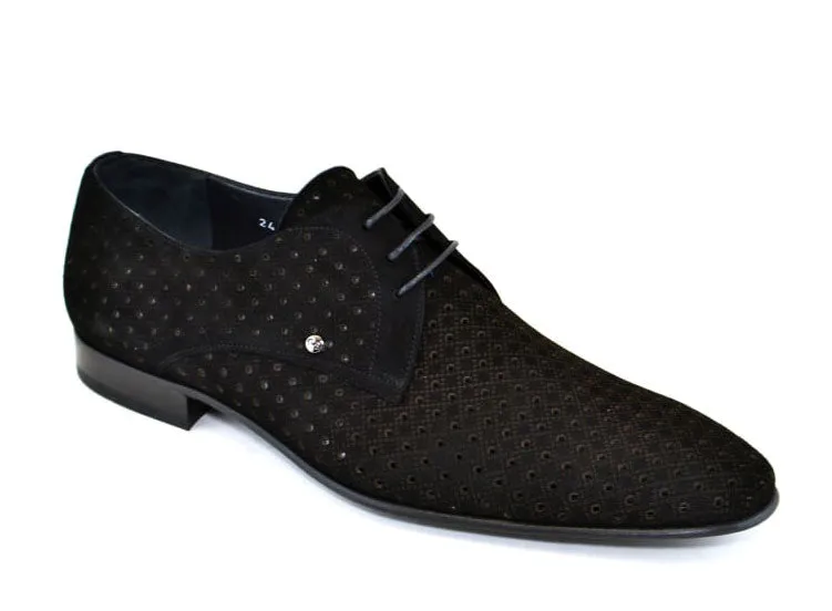 Corrente 2414 Oxford en daim à lacets - Noir