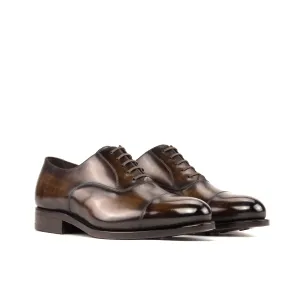 Chaussures Dapperfam DapperFam Rafael en Oxford à patine peinte à la main pour hommes en marron