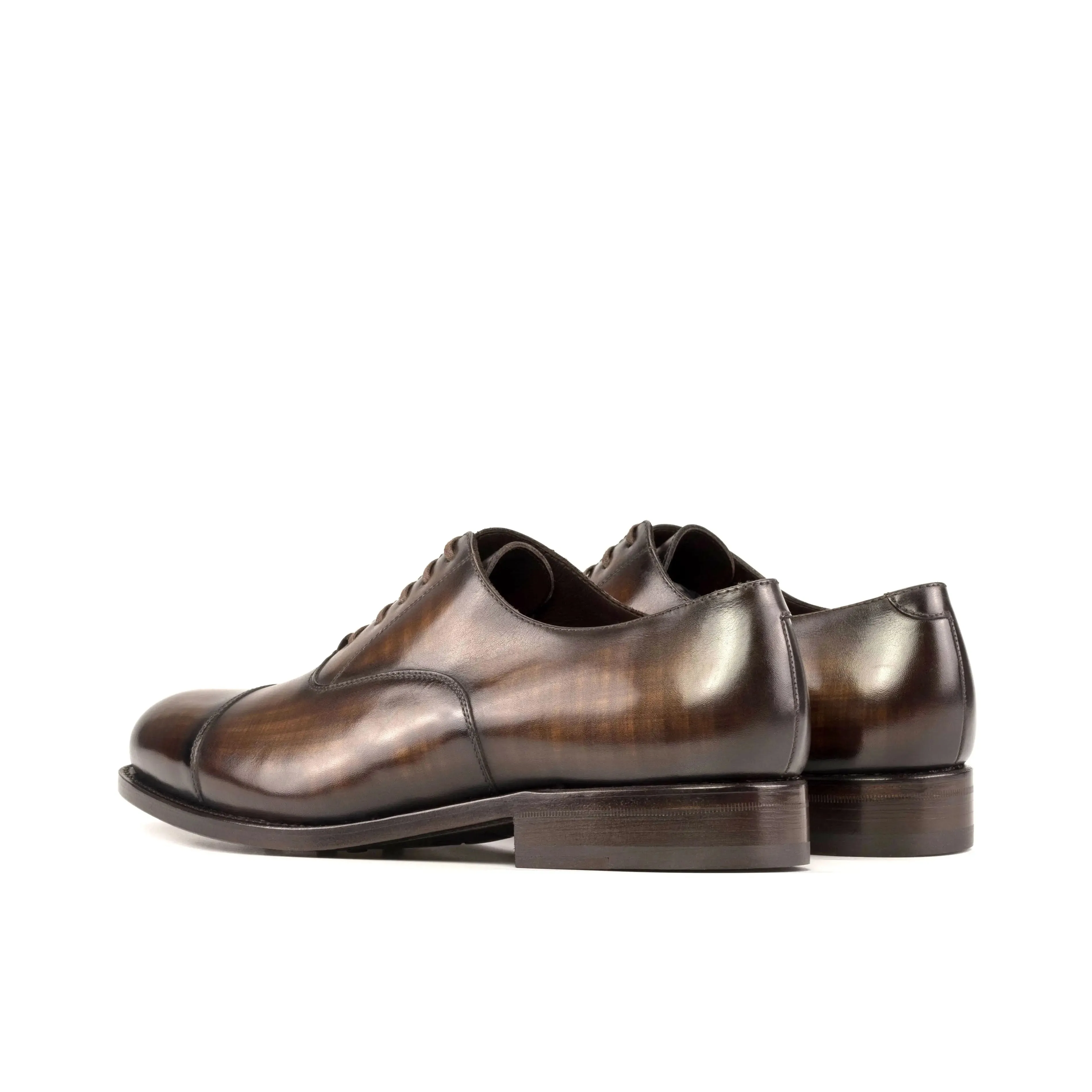 Chaussures Dapperfam DapperFam Rafael en Oxford à patine peinte à la main pour hommes en marron