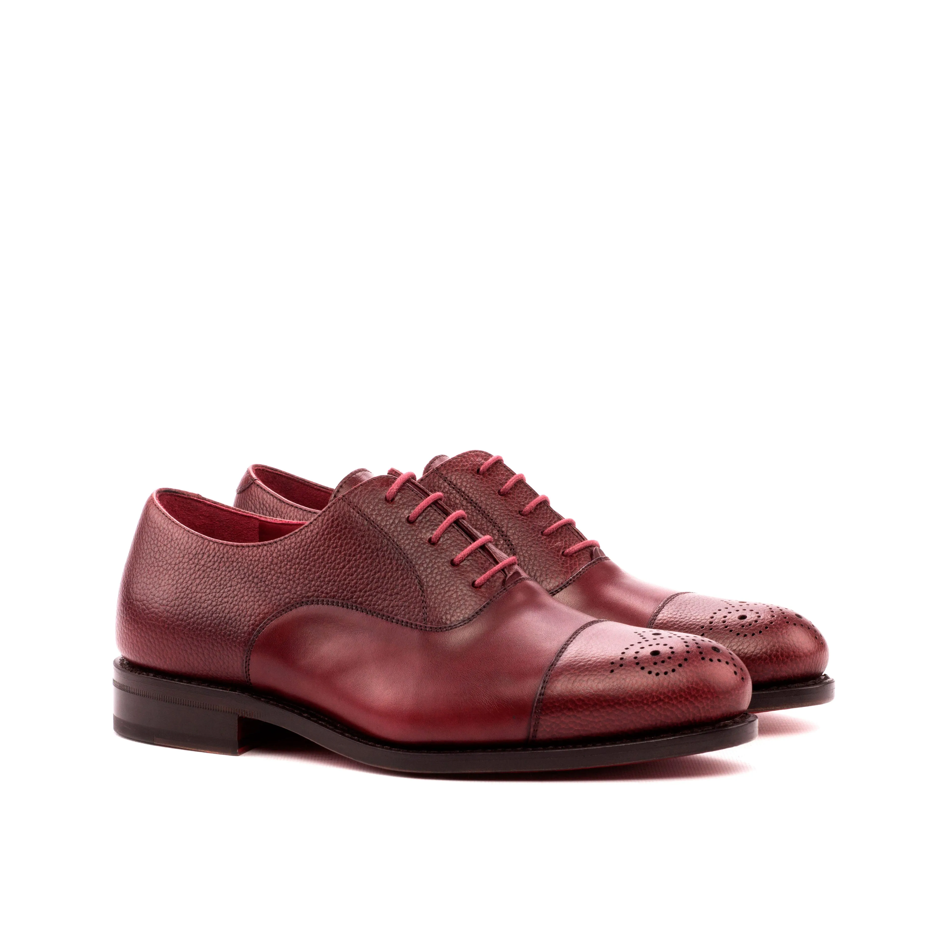 Chaussures Dapperfam DapperFam Rafael en Bordeaux pour Hommes en Cuir Italien & Cuir Pleine Fleur Oxford