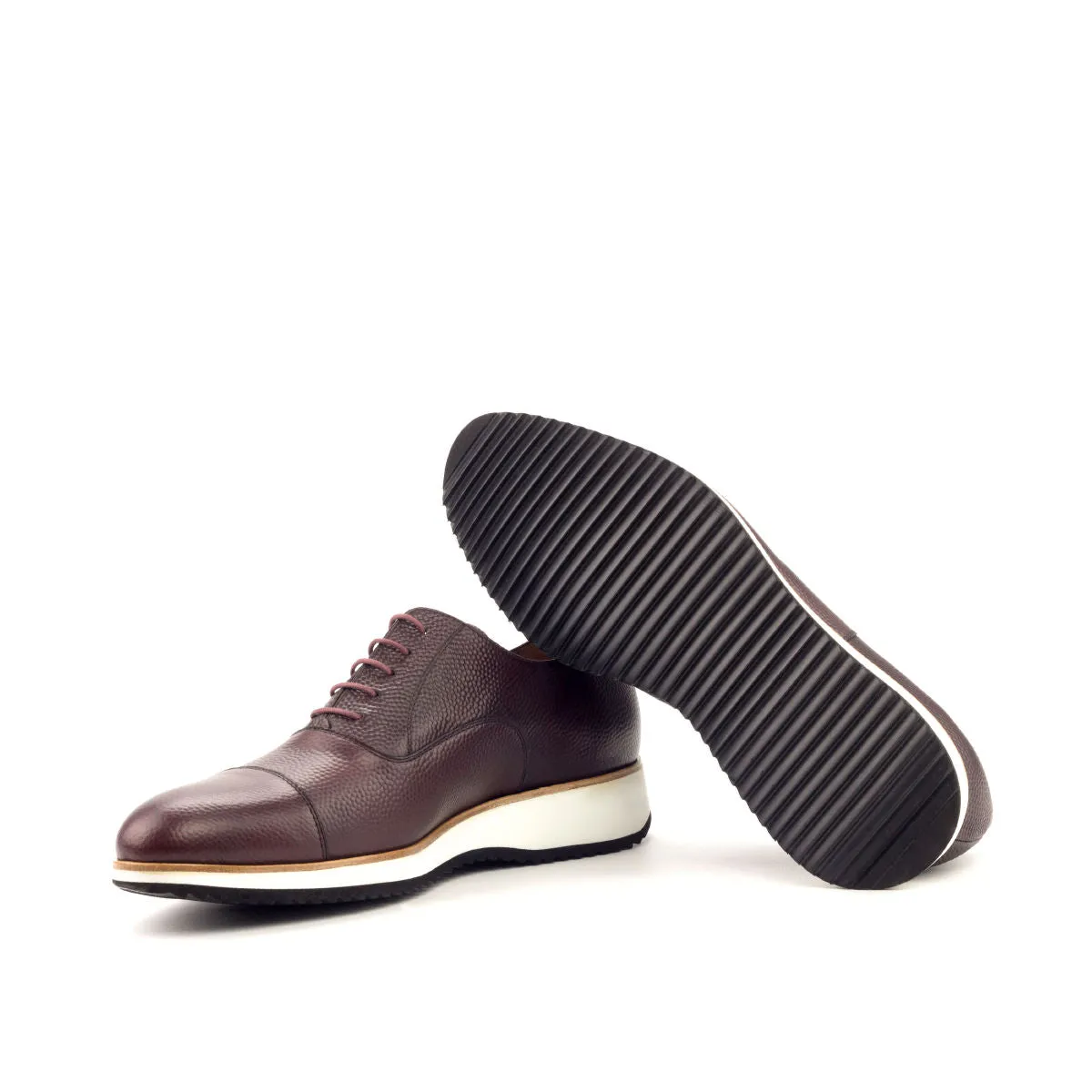 Chaussures Dapperfam DapperFam Rafael en Grain de Pierre Italien pour Homme, Oxford en Cuir Bordeau